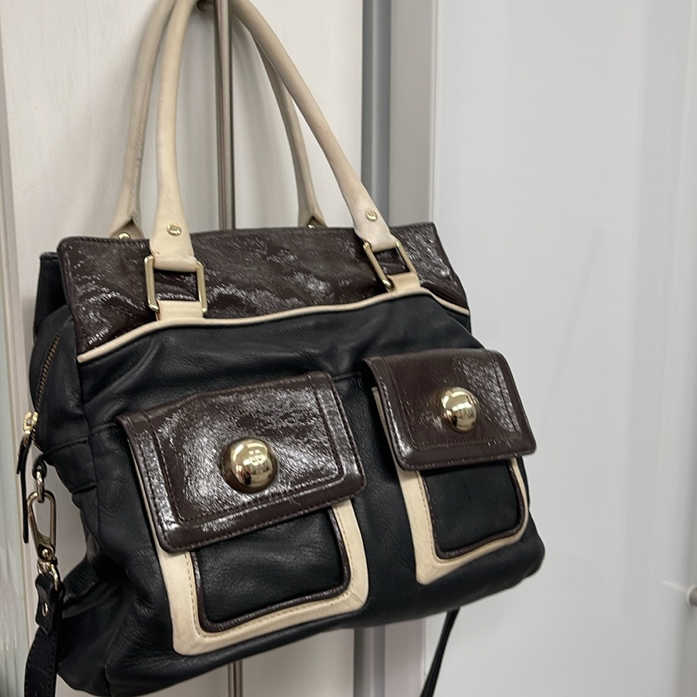 KATE SPADE SULLIVAN STREET BLAKELY LEATHER HANDBAG BROWN PATENT SATCHEL XBODY